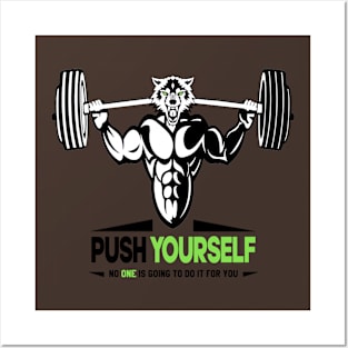 Gym Motivation Push Yourself Posters and Art